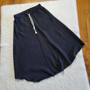 Noctex Skirt Women's XS Black Pull On Sweatshirt Fleece Material Raw Hems